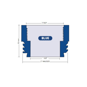 Adapter Blå Mauser plastfat til 2"BSP gjenger - Bilde 2
