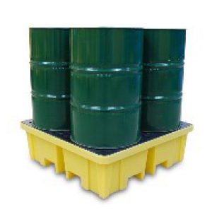 Spillpall i plast for 4 fat
