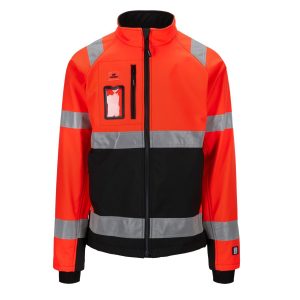 Synlighet Jakke softshell Fluoriserende rød/Svart - Bilde 1
