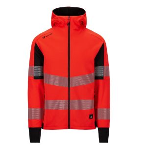 Hivis hettejakke Fluoriserende rød/svart - Bilde 1