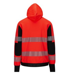 Hivis hettejakke Fluoriserende rød/svart - Bilde 2