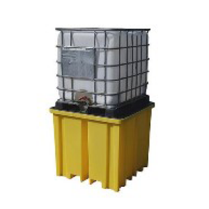 Spillpall i plast 1 IBC 4way entry, Gul