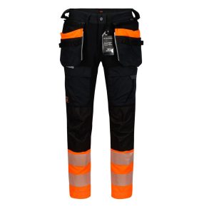 HiVis stretchbukse herre Svart/Fluoriserende orange