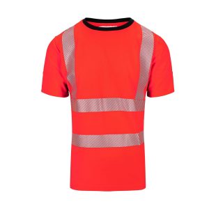 Synlig Plus t-skjorte Kl 2 Fluoriserende  rød/sort