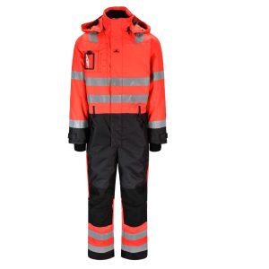 Synlighet Kjeledress Fluoriserende rød/svart. Vinter