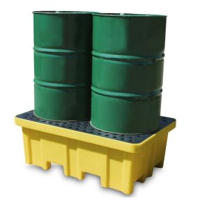 Spillpall i plast for 2 fat